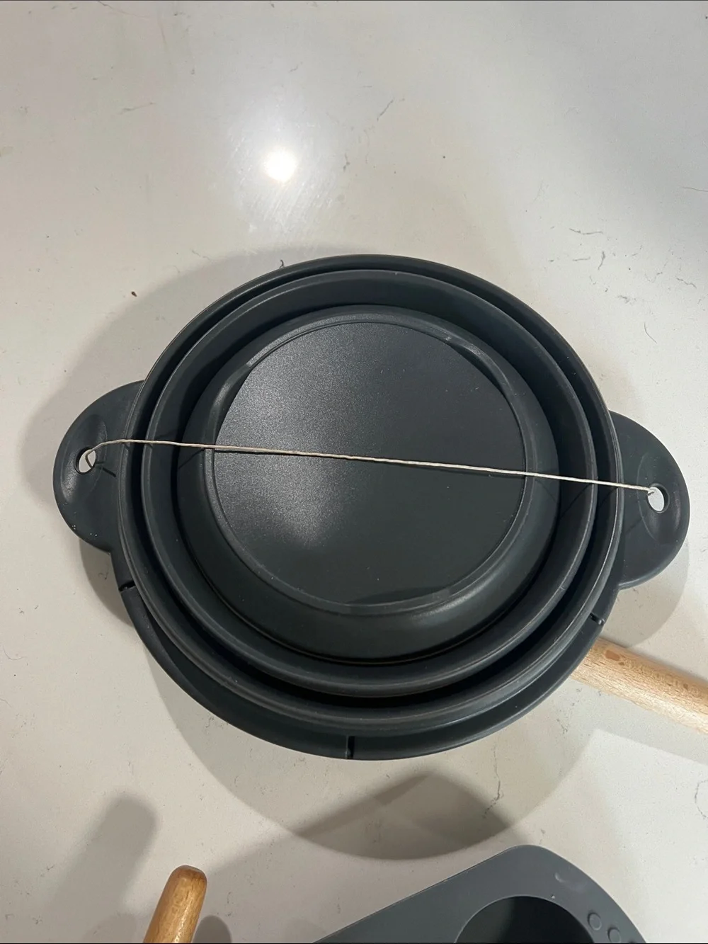Mud Pie Gray Silicone Muffin Pan with Nesting Bowls and Whisks Bundle